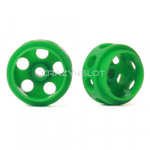 Green Delrin Wheels 14.5 x 9 mm